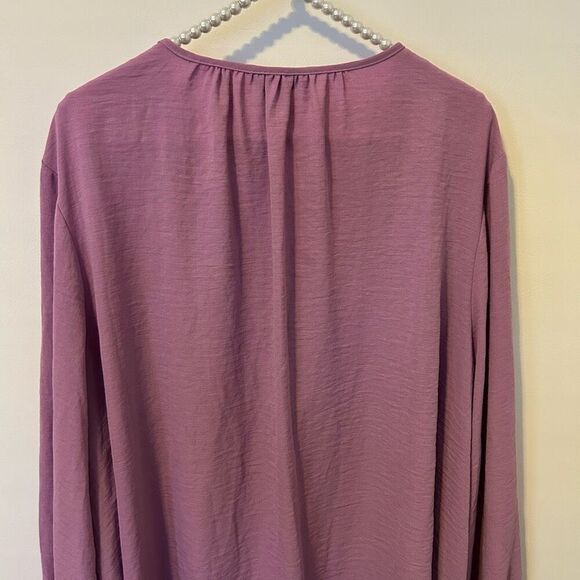 Nine West women’s top 3X button front balloon sleeve tunic boho peasant fairy pu - Picture 10 of 11